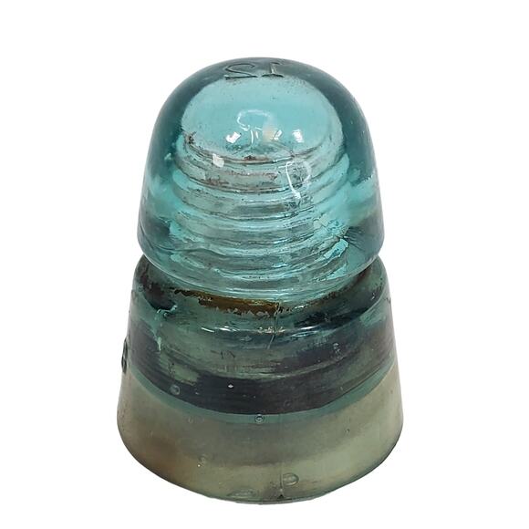 Antique Brookfield Beehive Glass Insulator “B” No 12 Aqua Bubbles Swirls - Picture 1 of 15